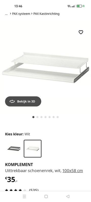 ikea komplement schoenenrek beschikbaar voor biedingen