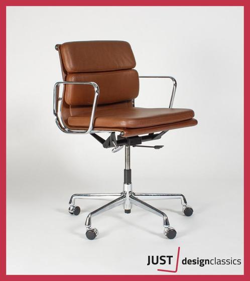 Vitra ea 217 Cognac Leder Chroom (voorraad:18), Huis en Inrichting, Bureaustoelen, Zo goed als nieuw, Bureaustoel, Bruin, Ophalen of Verzenden