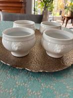 4 soepkommen met leeuwenkop wit, Keramiek, Ophalen of Verzenden, Zo goed als nieuw, Kom(men)