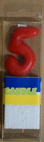 kaars verjaardag taart feest party cijfer 5 jaar NIEUW, Ophalen of Verzenden, Nieuw, Versiering, Verjaardag