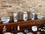 5 Delfts blauw vazen-potten, Ophalen, Gebruikt, Blauw, Aardewerk of Porselein