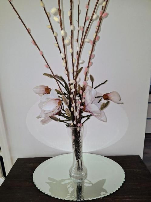 Hoe mooi is dit Antieke kristallen vaas incl boeket Magnolia, Huis en Inrichting, Woonaccessoires | Vazen, Nieuw, Overige kleuren