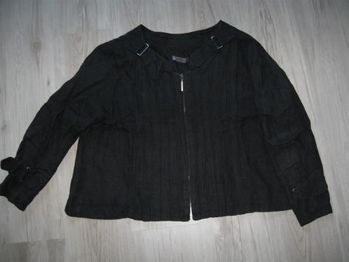 ZAEK zwart grijs apart linnen jasje goede staat maat 1 42 44, Kleding | Dames, Jasjes, Kostuums en Pakken, Gedragen, Jasje, Maat 42/44 (L)