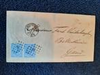 Oude postenvelop puntstempel 5 Amsterdam op 2x NVPH 19, 1880, Envelop, Ophalen of Verzenden