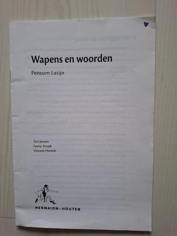 Latijn ‘Wapens en Woorden’. beschikbaar voor biedingen