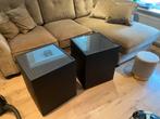 2x Hocker met glasplaat - Zeer Goede Staat, Ophalen, Zo goed als nieuw, Glas