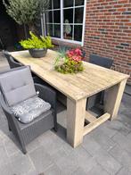 Tuintafel steigerhout tuinset, Tuin en Terras, Tuintafels, Gebruikt, Rechthoekig, Hout, Ophalen