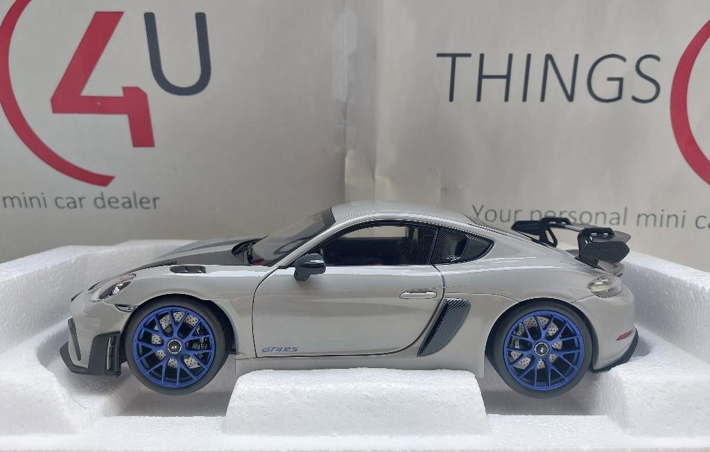 Norev 1:18 Porsche Cayman GT4 RS Weissach 2023 grijs, Hobby en Vrije tijd, Modelauto's | 1:18, Ophalen of Verzenden, Nieuw, Auto