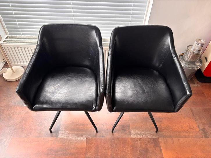 Leuke zwarte kuistoelen samen 75 euro, Huis en Inrichting, Stoelen, Zo goed als nieuw, Twee, Zwart, Ophalen