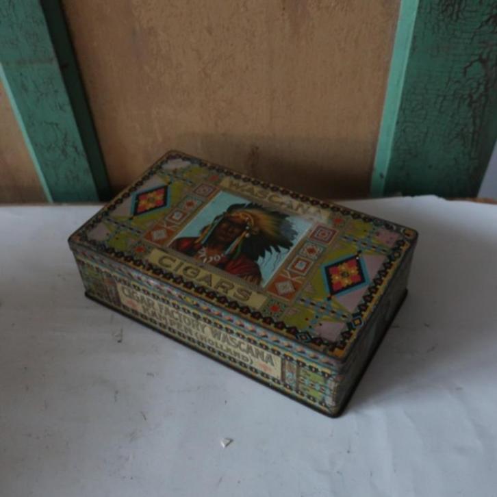 Wascana sigarenblik Sigarenfabriek Kampen blik origineel, Verzamelen, Rookartikelen, Aanstekers en Luciferdoosjes, Gebruikt, Tabaksdoos of Verpakking