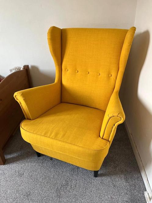 Ikea Strandmon fauteuil (geel), Huis en Inrichting, Fauteuils, Gebruikt, Ophalen