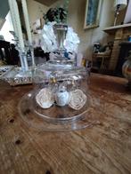 Glazen stolp met onderbord, Antiek en Kunst, Antiek | Glas en Kristal, Ophalen of Verzenden