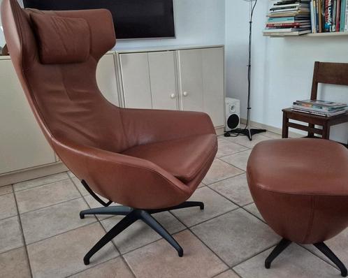 Leolux Caruzzo in bruin cognac kastanje kleur leer zeer mooi, Huis en Inrichting, Fauteuils, Zo goed als nieuw, Leer, Metaal, 75 tot 100 cm