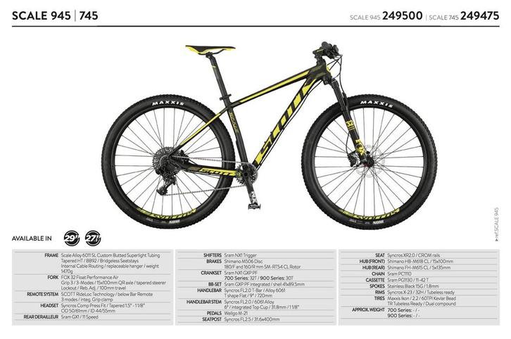 Scott Scale 945 Mountainbike, Fietsen en Brommers, Fietsen | Mountainbikes en ATB, Gebruikt, Heren, Overige merken, 49 tot 53 cm