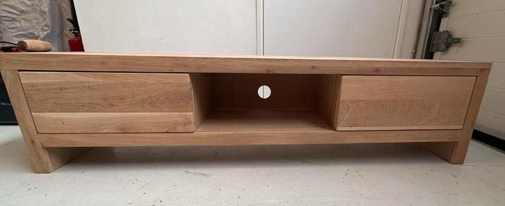 Nieuw Massief eiken TV-meubel – 160 cm breed – softclose, Huis en Inrichting, Kasten | Televisiemeubels, Nieuw, Minder dan 100 cm