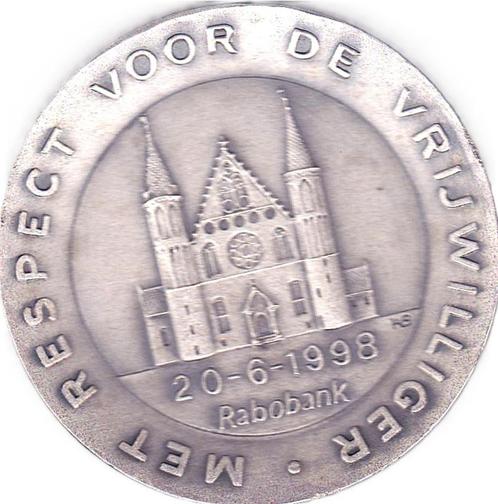 MET RESPECT VOOR VRIJWILLIGER 20 - 6 - 1998 ZILVER, Postzegels en Munten, Penningen en Medailles, Zilver, Verzenden