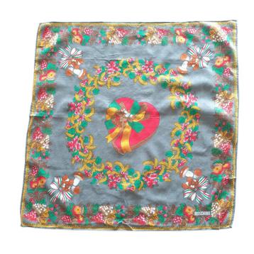 Vintage Moschino zakdoek sjaal 47 cm herfst paddestoelen beschikbaar voor biedingen