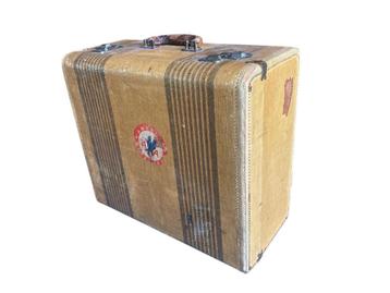 mooie antiek decoratieve vintage koffer holland america line beschikbaar voor biedingen