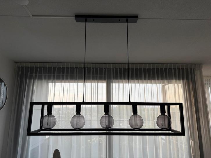 Hang-, vloer-, tafel- en plafondlamp - mat zwart, Huis en Inrichting, Lampen | Hanglampen, Zo goed als nieuw, Minder dan 50 cm