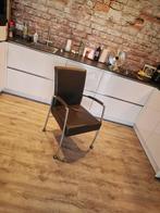 Bruin leren stoelen, Huis en Inrichting, Stoelen, Ophalen, Gebruikt, Bruin, Leer