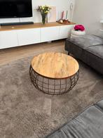 Salontafel van mangohout, Huis en Inrichting, Tafels | Salontafels, Ophalen, Rond, 50 tot 100 cm, Zo goed als nieuw
