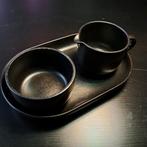 Gresline Ceramica France Pozzi Set - Suikerpot en Melkkan, Gebruikt, Keramiek, Ophalen of Verzenden, Effen