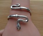 zilveren slang klem armband [297], Verzenden, Zo goed als nieuw, Zilver, Zilver