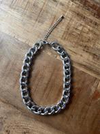 RVS zilverkleurige schakelketting, Sieraden, Tassen en Uiterlijk, Kettingen, Verzenden, Zo goed als nieuw, Zilver, Overige materialen