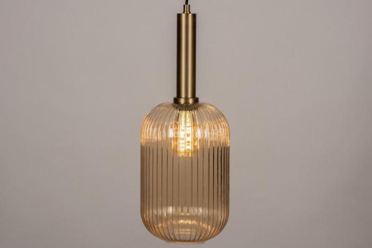 hanglamp amber glas of groen bed bank vide salon tafel lamp, Huis en Inrichting, Lampen | Hanglampen, Nieuw, Minder dan 50 cm