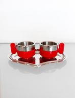 Vintage Italiaanse Morinox espresso setje, Ophalen of Verzenden, Gebruikt, Overige stijlen, Kop(pen) en/of Schotel(s)