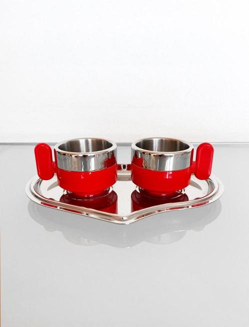 Vintage Italiaanse Morinox espresso setje, Huis en Inrichting, Keuken | Servies, Gebruikt, Kop(pen) en/of Schotel(s), Overige stijlen