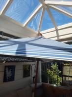 Esprit blauw witte ronde parasol 3 m, Ophalen, Zo goed als nieuw