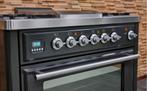 Luxe Fornuis Boretti Majestic 90cm antraciet GASOVEN, 60 cm of meer, Ophalen of Verzenden, Zo goed als nieuw, Energieklasse A of zuiniger