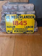 Oud emaille reclamebord verzekeringen 1845 20x30cm, Ophalen of Verzenden, Gebruikt, Reclamebord
