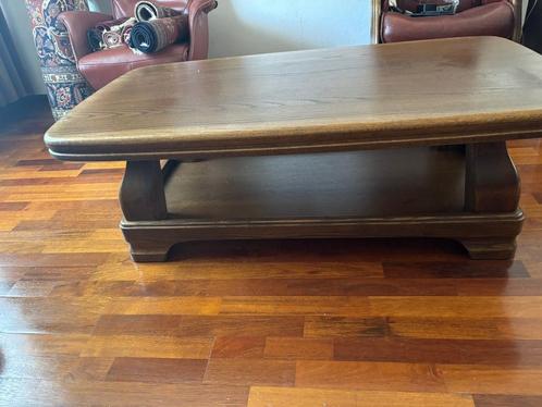 Solide grote salontafel met verborgen lade - ophalen 21 juni, Huis en Inrichting, Tafels | Salontafels, Gebruikt, Minder dan 50 cm