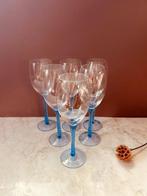 BLAUWE SWIRL WIJNGLAZEN, Antiek en Kunst, Antiek | Glas en Kristal, Ophalen of Verzenden