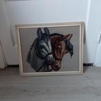 geborduurde paarden 50 x 40 cm, Ophalen of Verzenden, Minder dan 50 cm, Schilderij, Minder dan 50 cm