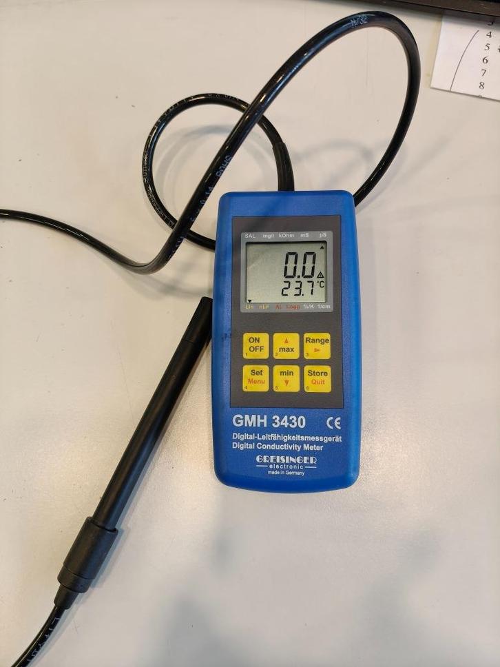 Greisinger GMH 3430 – Digital Conductivity Meter, Doe-het-zelf en Verbouw, Meetapparatuur, Gebruikt, Ophalen of Verzenden