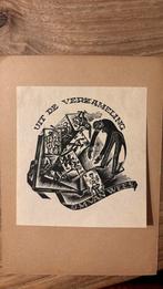 Antiek Exlibris Houtgravure gemaakt door:Dora Geldzahler, Antiek en Kunst, Ophalen of Verzenden