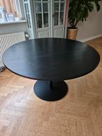 Woood ronde zwarte eettafel 130, Ophalen, Gebruikt, Rond, 100 tot 150 cm