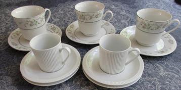  	 5 vintage kop en schotels - Cannes / Royal Porcelain  beschikbaar voor biedingen
