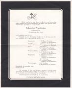 Bijzondere rouwbrief uit 1963 Verlinden de Vos Ketelaars, Verzamelen, Ophalen of Verzenden, Gebruikt, Kaart of Prent, Christendom | Katholiek