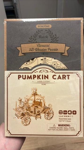 Robotime 3D wooden puzzle Pumpkin Cart beschikbaar voor biedingen