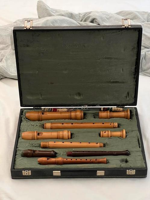 Blokfluiten set Moeck, Victory, Roessler, Muziek en Instrumenten, Blaasinstrumenten | Blokfluiten, Gebruikt, Met koffer, hoes of etui