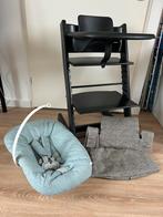 Stokke tripp trapp incl babyset & newbornset black oak, Ophalen, Gebruikt, Meegroeistoel