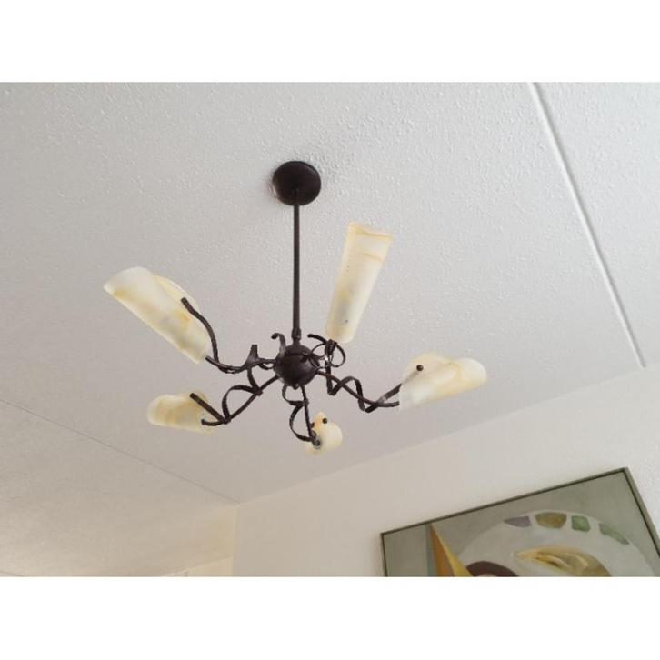 # Kenwell Trading Hanglamp. Met kelkjes van glas, Huis en Inrichting, Lampen | Plafondlampen, Gebruikt, Glas, Ophalen