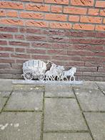 Metaalkunst paard met wagen, Ophalen of Verzenden