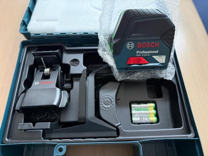 Bosch GCL 2-15 G Kruislijnlaser (groen) met loodlijnfunctie, Doe-het-zelf en Verbouw, Meetapparatuur, Nieuw, Overige meters, Ophalen of Verzenden