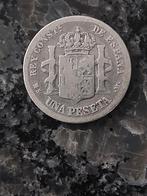 Una peseta 1882 zilver, Zilver, Ophalen of Verzenden, Overige landen