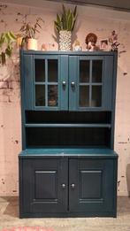 Degelijke blauwe kast, Gebruikt, 200 cm of meer, Grenenhout, 25 tot 50 cm